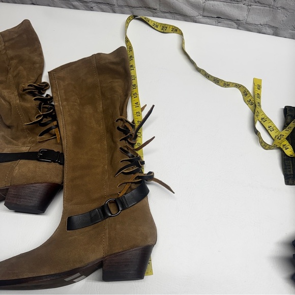 Free people Brown boots back lace sway low boots military taupe size 9.5 - Picture 15 of 16